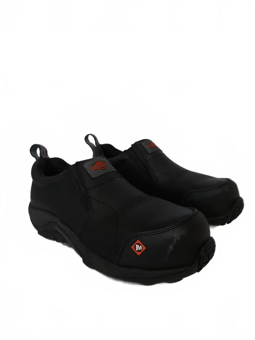 Merrell Jungle Moc Women's Leather Comp Toe CSA Work Shoes Size 8 M Black